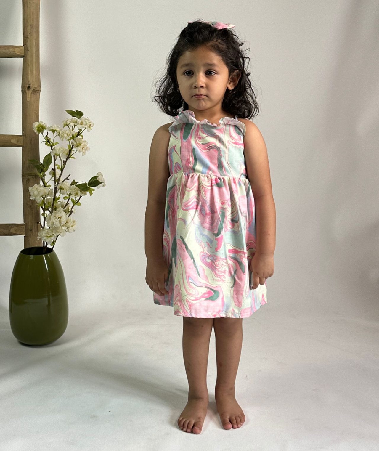 Pink Ruffle Spaghetti Dress