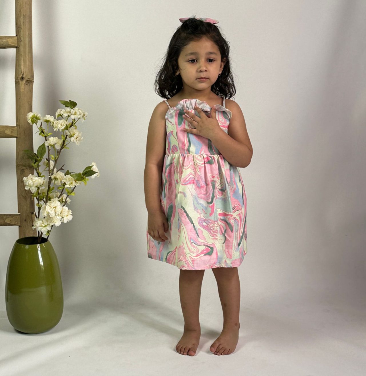 Pink Ruffle Spaghetti Dress