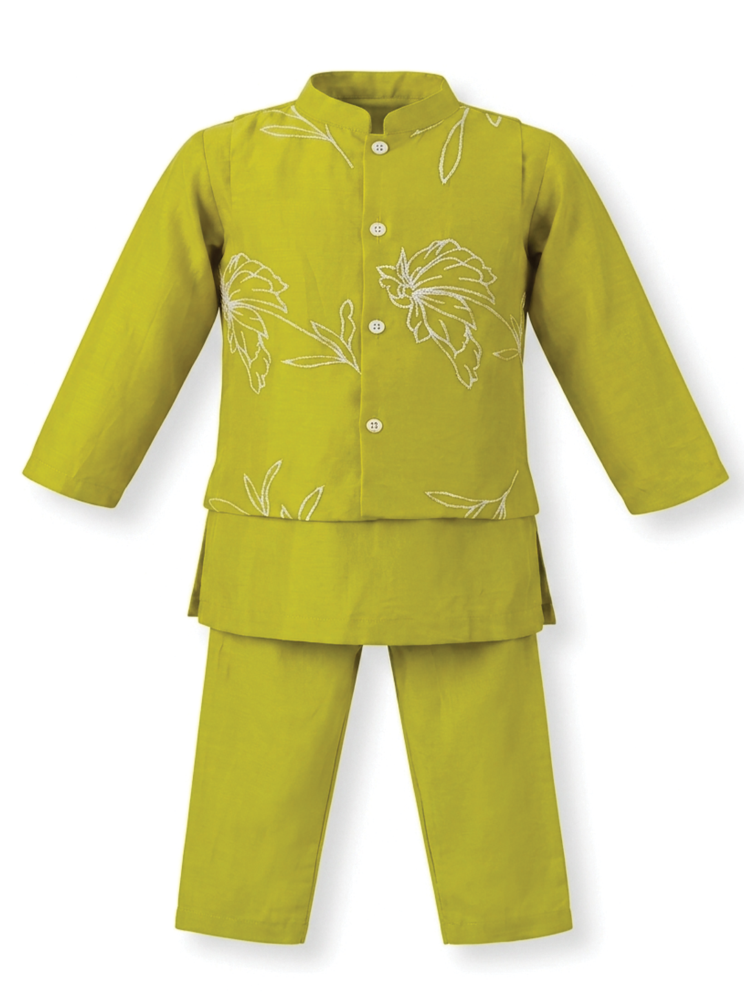 Embroidered Kurta Jacket Set