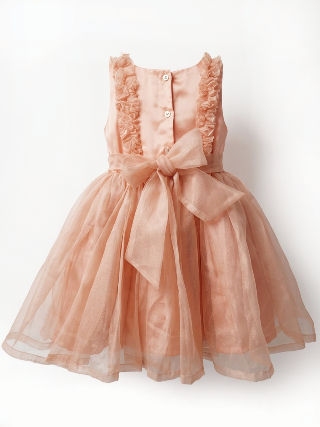 Girls Peach Organza Frock