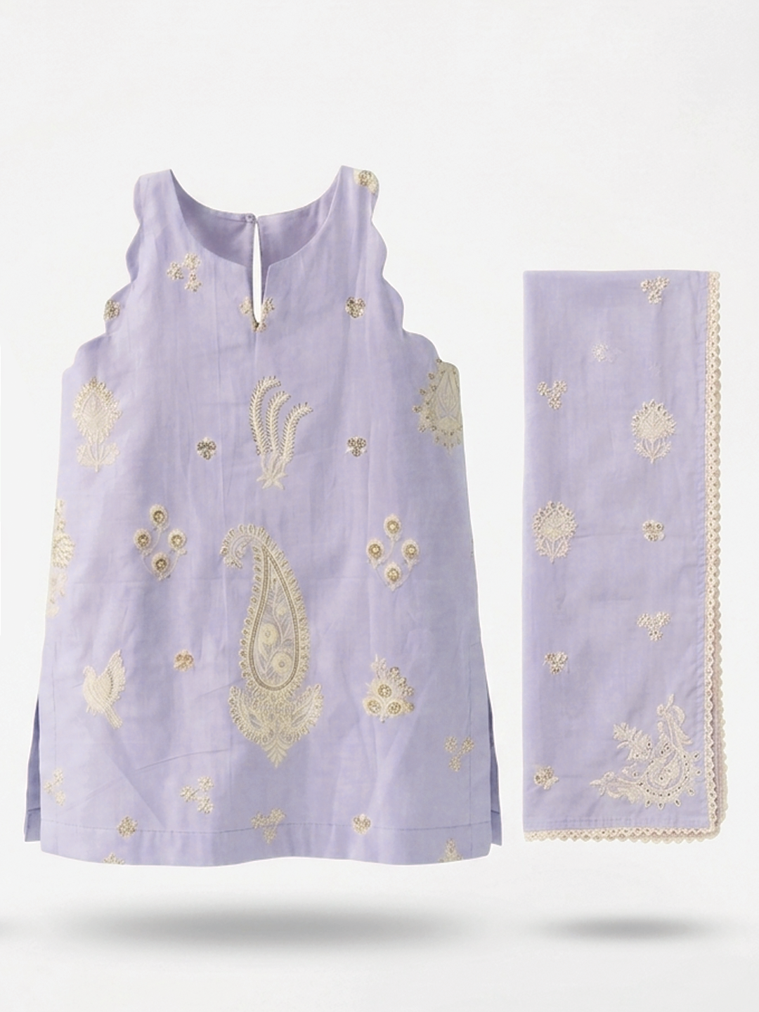 Lavender Lucknowi Dhoti Set