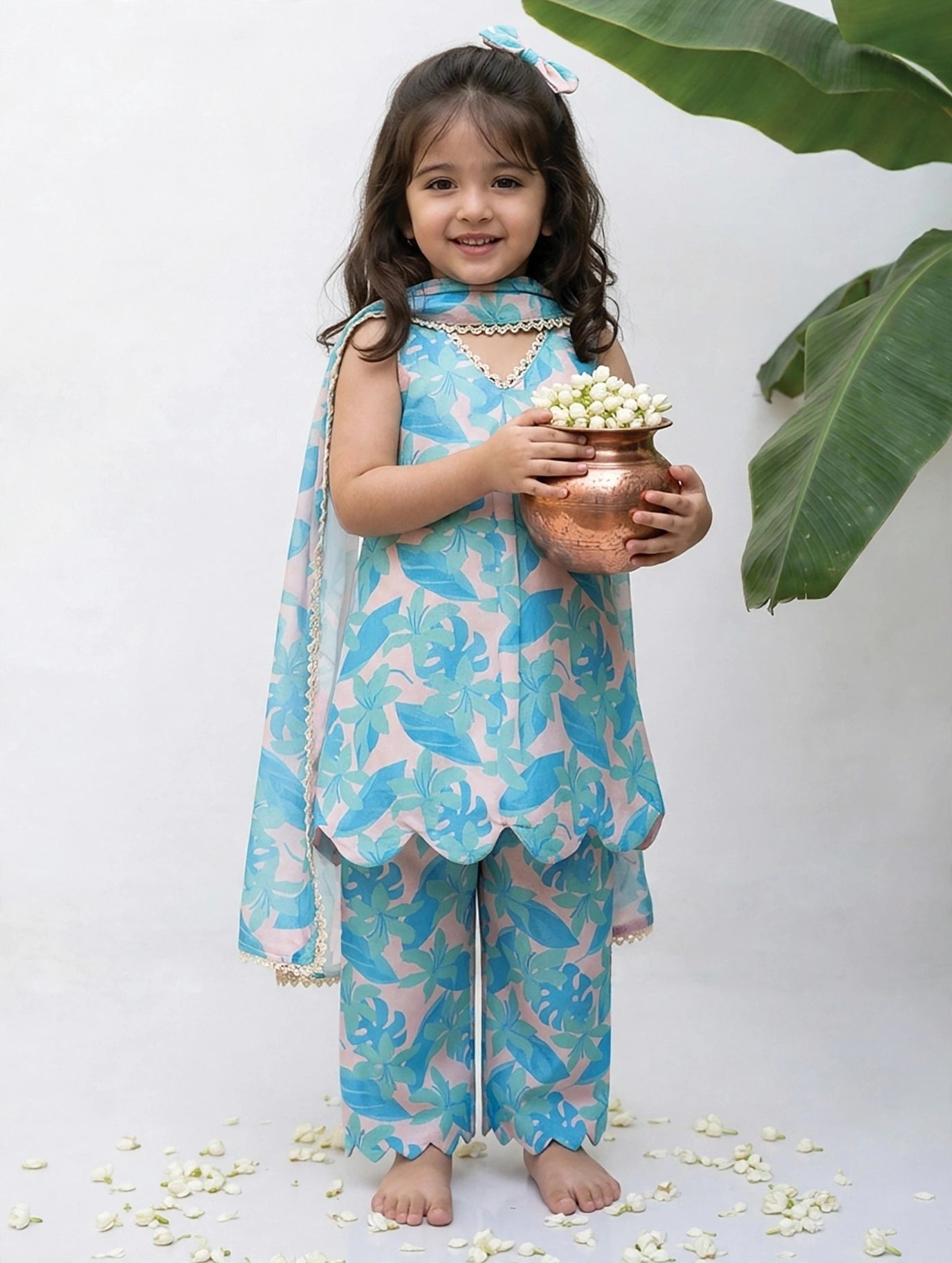 Blue Rose Printed Tunic set