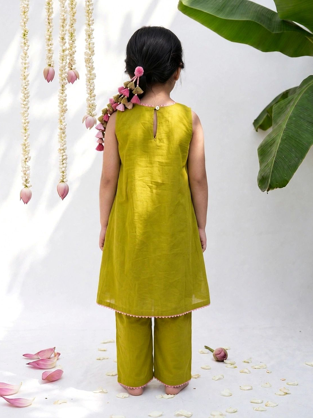 Fresh Green Embroidered Tunic Set