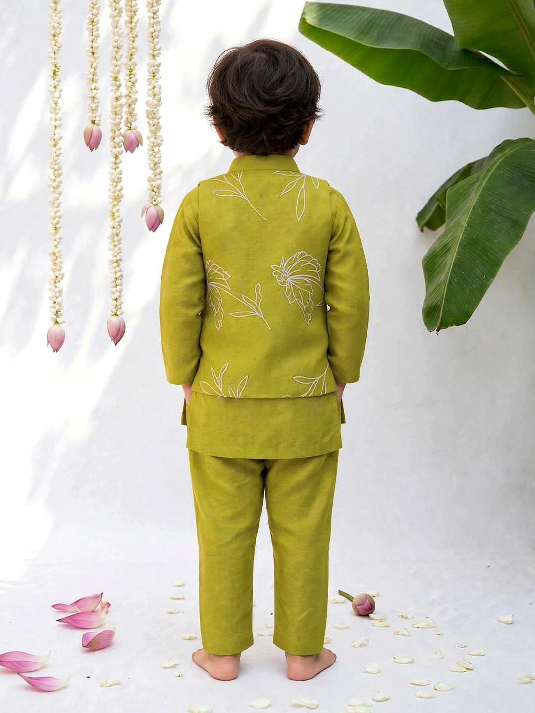 Embroidered Kurta Jacket Set