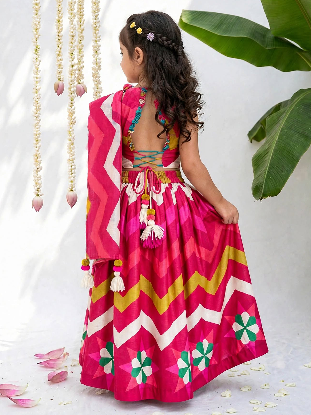 Pink Pankhudi Printed Lehenga Set