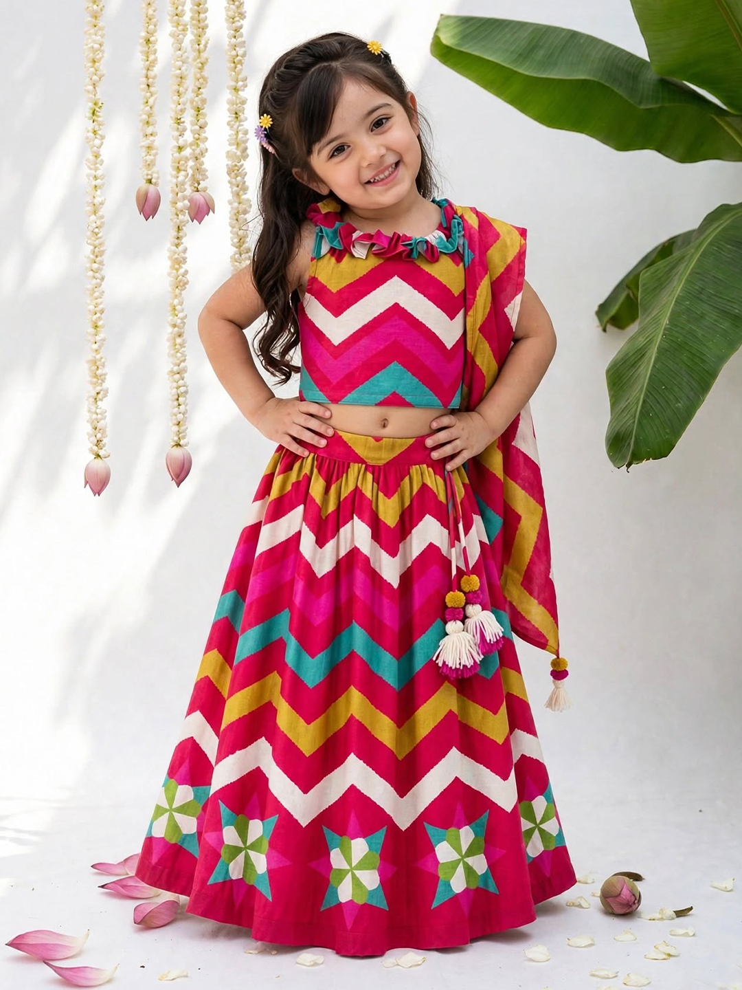 Pink Pankhudi Printed Lehenga Set
